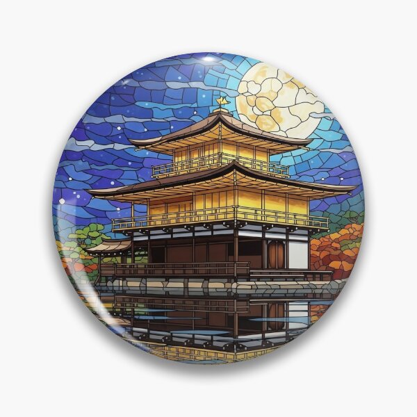 Item preview, Kyoto’s Kinkaku-ji temple with glowing full moon designed and sold by JapanCafe.