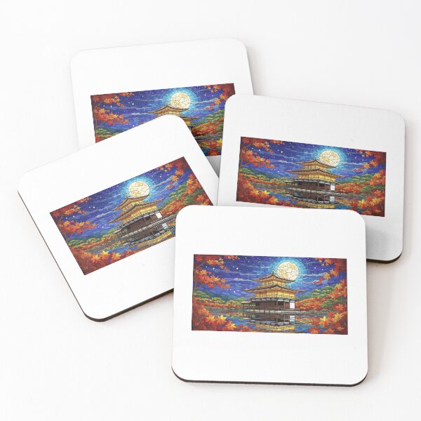 Item preview, Kyoto’s Kinkaku-ji temple with glowing full moon designed and sold by JapanCafe.