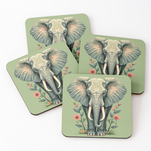 Item preview, Botanical Elephant Wildlife Portrait designed and sold by BirdsnStuff.