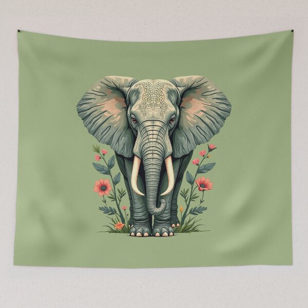 Item preview, Botanical Elephant Wildlife Portrait designed and sold by BirdsnStuff.