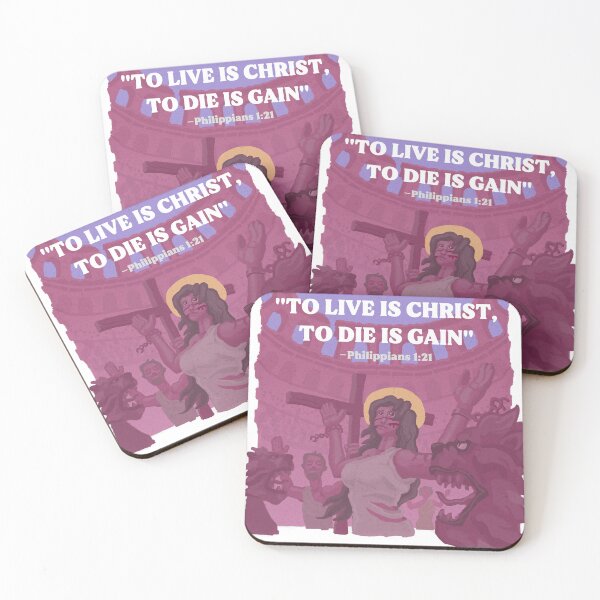 Item preview, Martyrs in the colisseum with biblical quote, primitive Church designed and sold by TrueVineArt.