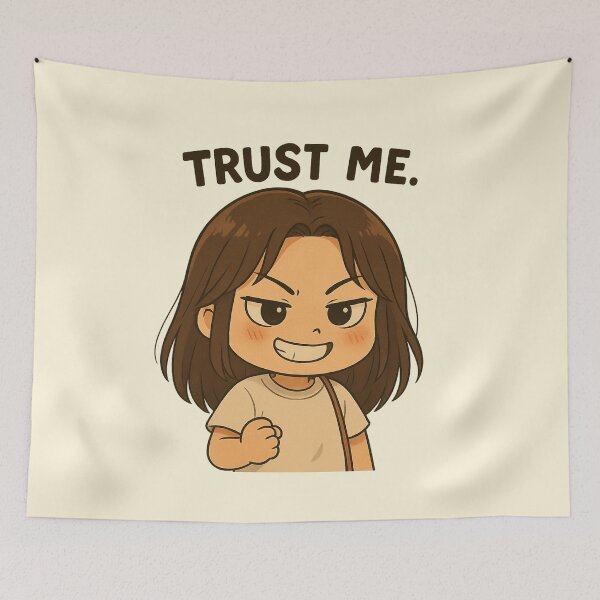 Item preview, Funny Chibi Girl Face - Trust Me Expression - Transparent Background designed and sold by konthai.familyart.