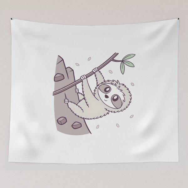 Item preview, Cute Cat Sloth‑Style Rock Climbing Sticker / Climbing Cat Pun Art designed and sold by Nawastyle.