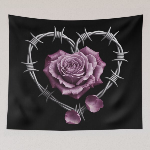 Item preview, Purple Rose in Barbed Wire Heart designed and sold by OLOstudio.