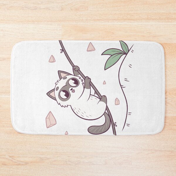 Item preview, Cute Cat Sloth‑Style Rock Climbing Sticker / Climbing Cat Pun Art designed and sold by Nawastyle.