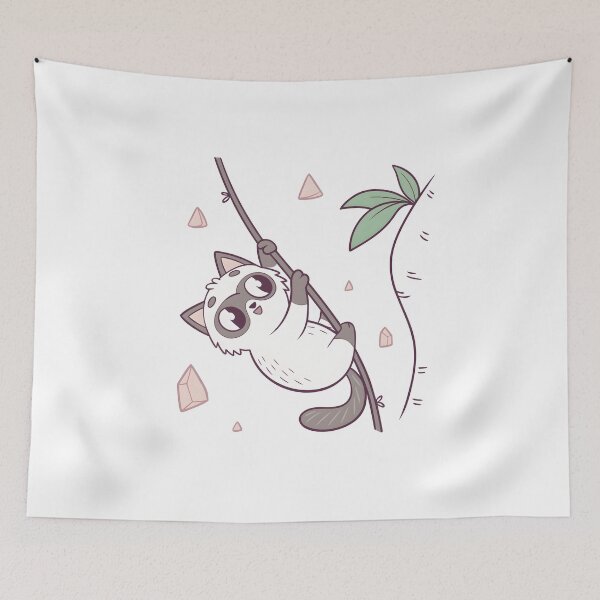 Item preview, Cute Cat Sloth‑Style Rock Climbing Sticker / Climbing Cat Pun Art designed and sold by Nawastyle.