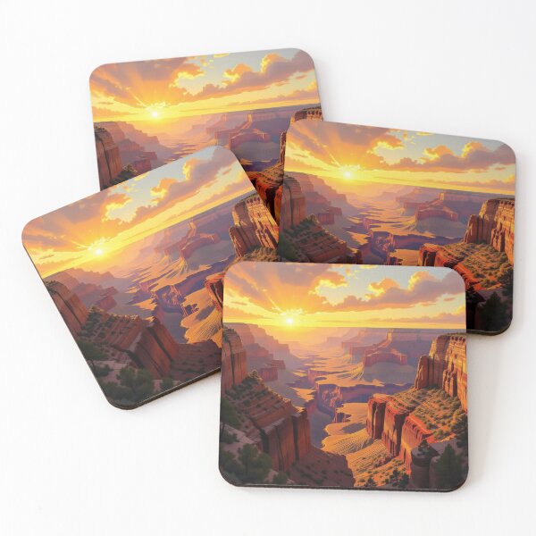 Item preview, Epic Grand Canyon Sunset Illustration with Glowing Cliffs designed and sold by Uniquely Yours.