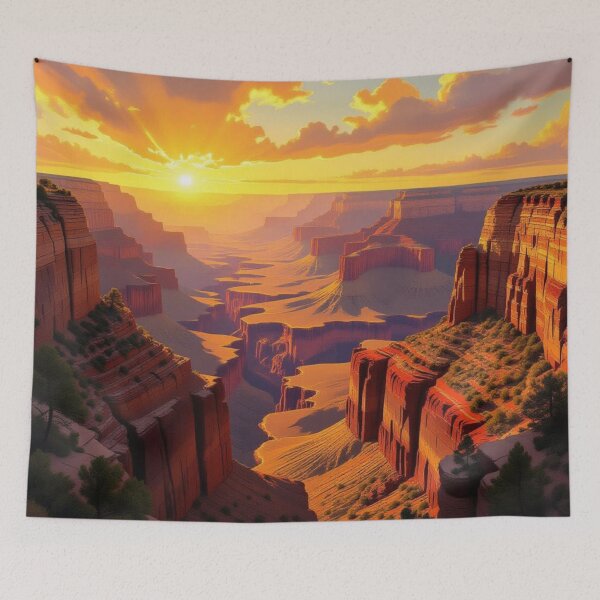 Item preview, Epic Grand Canyon Sunset Illustration with Glowing Cliffs designed and sold by Uniquely Yours.