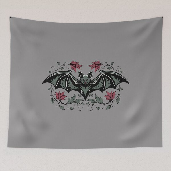 Item preview, Decorative Vintage Bat and Floral Art designed and sold by BirdsnStuff.