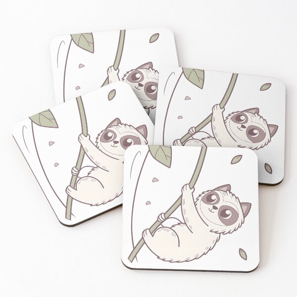 Item preview, Cute Cat Sloth‑Style Rock Climbing Sticker / Climbing Cat Pun Art designed and sold by Nawastyle.