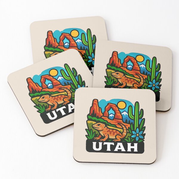 Item preview, Utah USA - Desert Lizard with Red Rock Arches & Cactus designed and sold by Myra365Art.