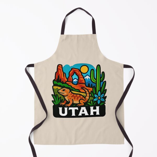 Item preview, Utah USA - Desert Lizard with Red Rock Arches & Cactus designed and sold by Myra365Art.