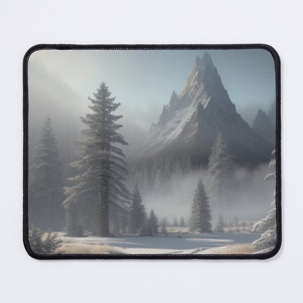 Item preview, Snowy Pine Forest with Majestic Mountain Peak Winter Scene designed and sold by Uniquely Yours.