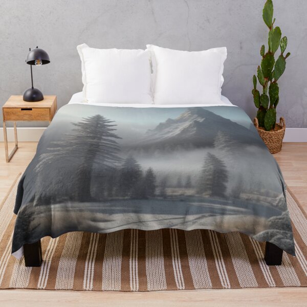 Item preview, Snowy Pine Forest with Majestic Mountain Peak Winter Scene designed and sold by Uniquely Yours.
