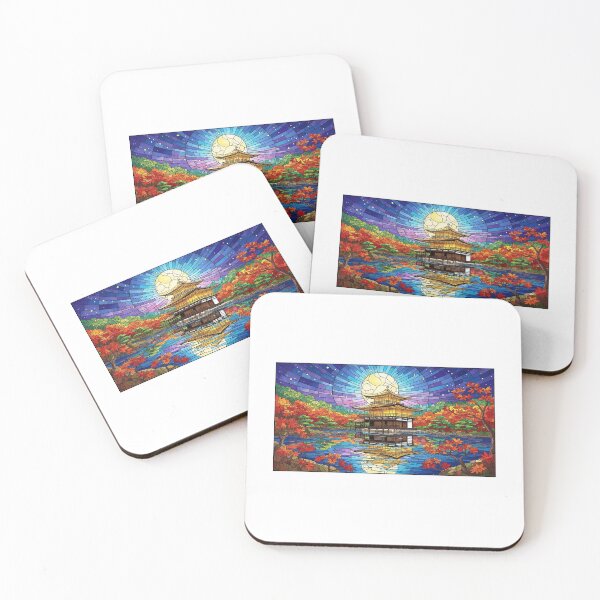 Item preview,  Kyoto’s Kinkaku-ji temple with glowing full moon designed and sold by JapanCafe.