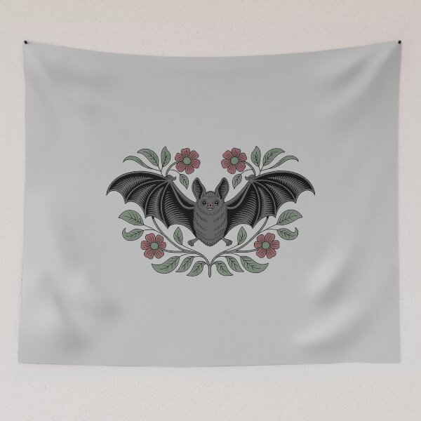 Item preview, Decorative Vintage Bat and Floral Art designed and sold by BirdsnStuff.
