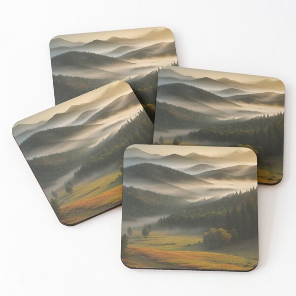 Item preview, Misty Mountain Sunrise Over Rolling Forest Hills designed and sold by Uniquely Yours.