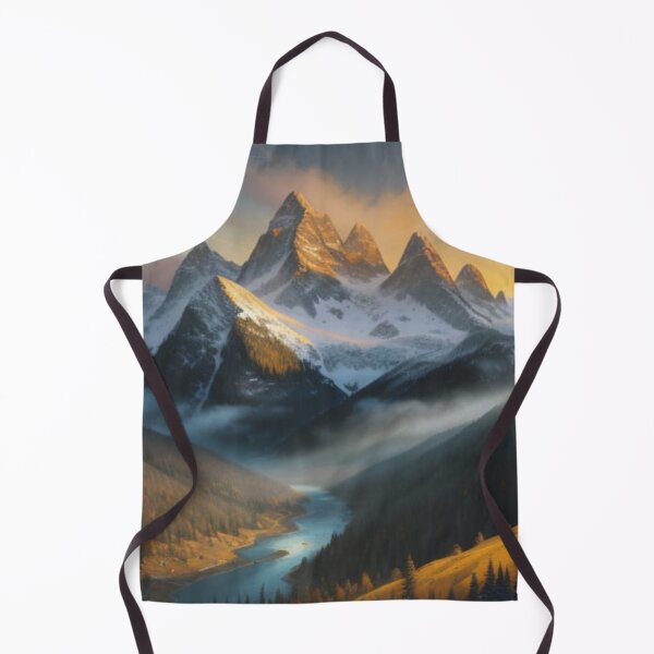 Item preview, Majestic Snowy Mountain Peaks at Golden Sunset designed and sold by Uniquely Yours.