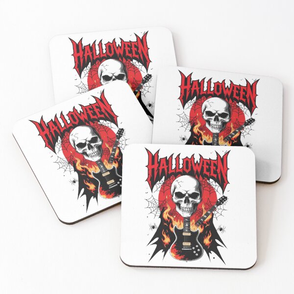 Item preview, Skull Guitar Flames Vintage Rock Halloween Illustration designed and sold by PixelMuse2024.