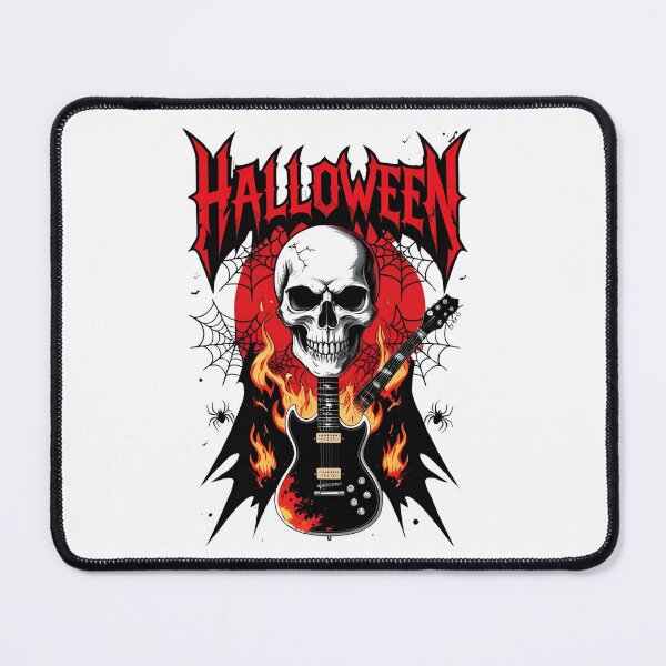 Item preview, Skull Guitar Flames Vintage Rock Halloween Illustration designed and sold by PixelMuse2024.