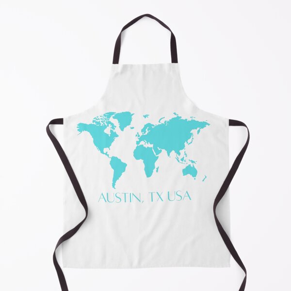 Item preview, Austin TX USA World Map Turquoise designed and sold by YashRebel.