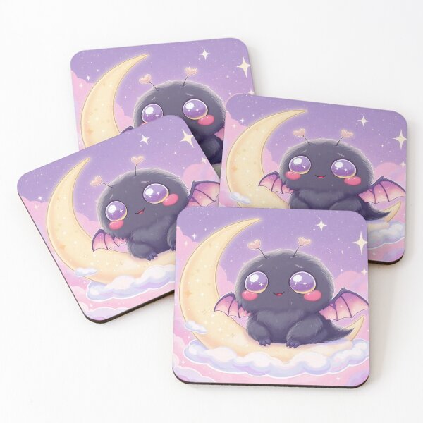 Item preview, Kawaii Mothman on Moon Cloud – Cute Cryptid with Heart Wings & Candy-Colored Sky – Whimsical Fantasy Art designed and sold by Emmachenn / WineDronk Shop.