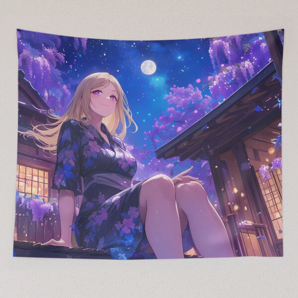 Item preview, Ais Wallenstein DanMachi Anime Moonlit Wisteria Petal Dream designed and sold by juniorcastros.