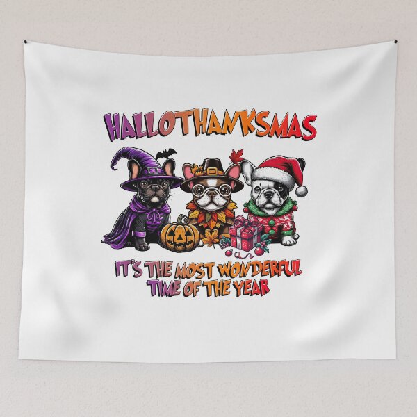 Item preview, French Bulldog Halloween Thanksgiving Christmas  designed and sold by doodIllustrate.