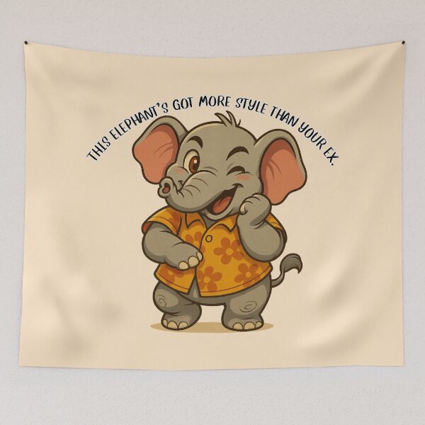 Item preview, Cool Thai Elephant – Funnier Than Your Ex! Cartoon Style Tee Design designed and sold by konthai.familyart.