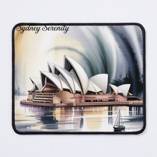 Item preview, Sydney Opera House Art | Tranquil Harbour Watercolor Print | Serene Australia Wall Decor designed and sold by dortmond.
