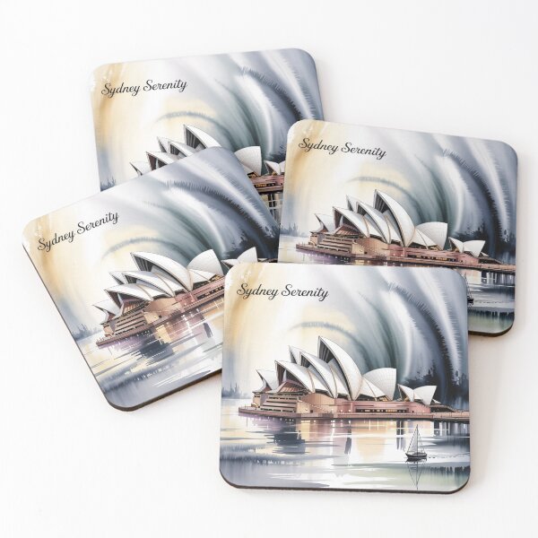 Item preview, Sydney Opera House Art | Tranquil Harbour Watercolor Print | Serene Australia Wall Decor designed and sold by dortmond.
