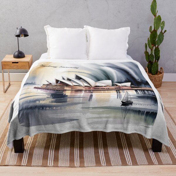 Item preview, Sydney Opera House Art | Tranquil Harbour Watercolor Print | Serene Australia Wall Decor designed and sold by dortmond.