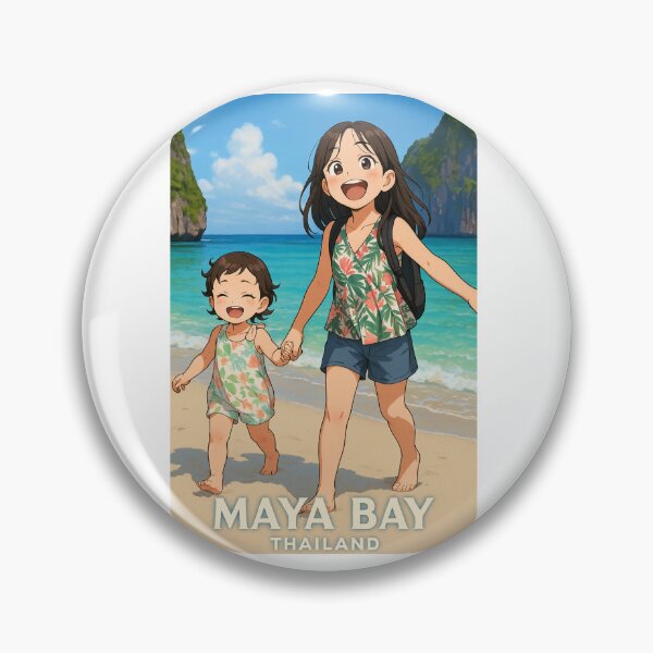 Item preview, Maya Bay Thailand - Cute Anime Style Sisters Beach Adventure designed and sold by konthai.familyart.
