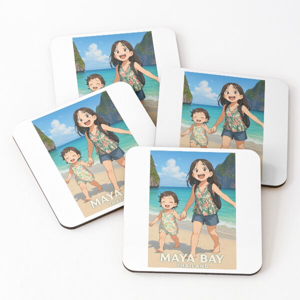 Item preview, Maya Bay Thailand - Cute Anime Style Sisters Beach Adventure designed and sold by konthai.familyart.