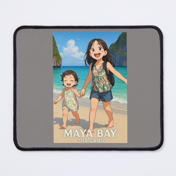 Item preview, Maya Bay Thailand - Cute Anime Style Sisters Beach Adventure designed and sold by konthai.familyart.