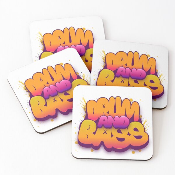 Item preview, DRUM AND BASS  - Puffy Y2k Color Font (purple/orange) designed and sold by Discothreadz.