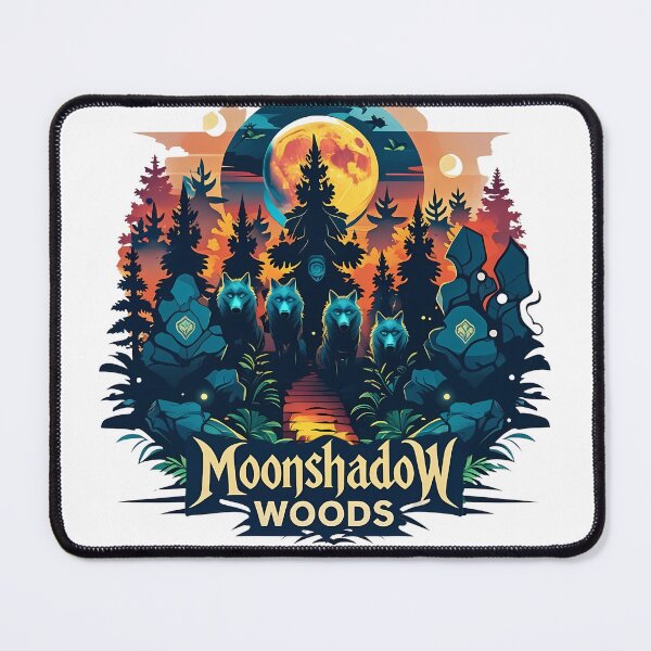 Item preview, Moonshadow Woods – Retro Spirit Wolves in Misty Pine Forest Vector Art designed and sold by LoliDesignShop.