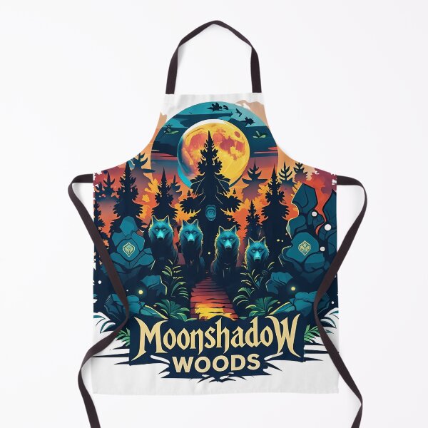 Item preview, Moonshadow Woods – Retro Spirit Wolves in Misty Pine Forest Vector Art designed and sold by LoliDesignShop.