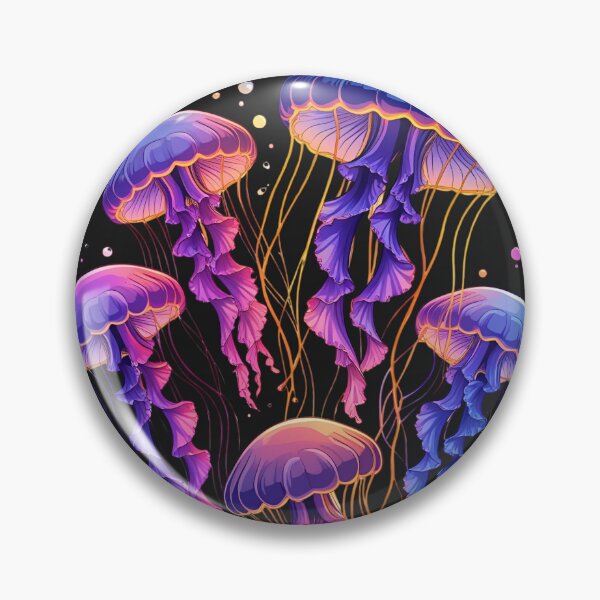 Item preview, Neon Jellyfish Bloom – Glowing Jellyfish with Fluorescent Paint Splash designed and sold by ColorSplash123.