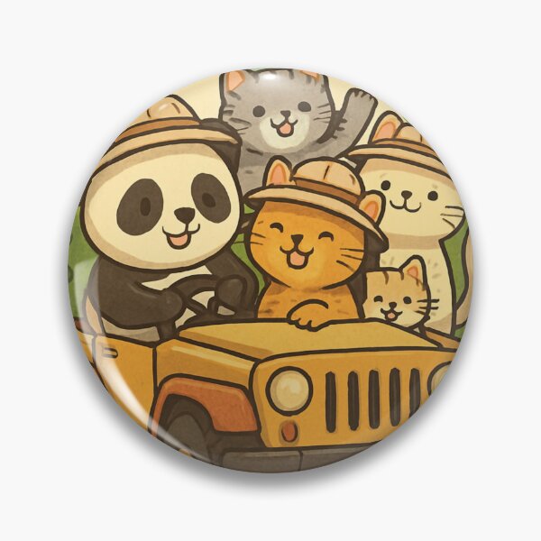 Item preview, Cartoon panda and cats on jungle safari  designed and sold by Chirayu1111.