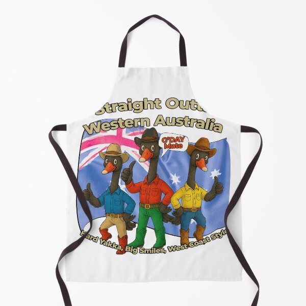 Item preview, Straight Outta Western Australia – Cowboy Black Swans with Aussie Flag – Funny WA Outback Emu Style Art designed and sold by Michael van der Hoorn.