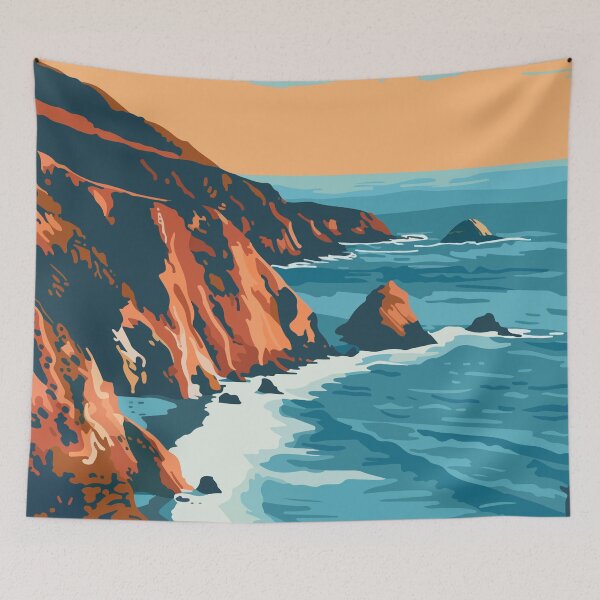 Item preview, Big Sur Coast Minimalist Art Illustration designed and sold by LVTFCOarts.
