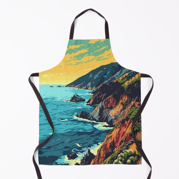 Item preview, Landscape Big Sur Minimalist Art Illustration designed and sold by LVTFCOarts.