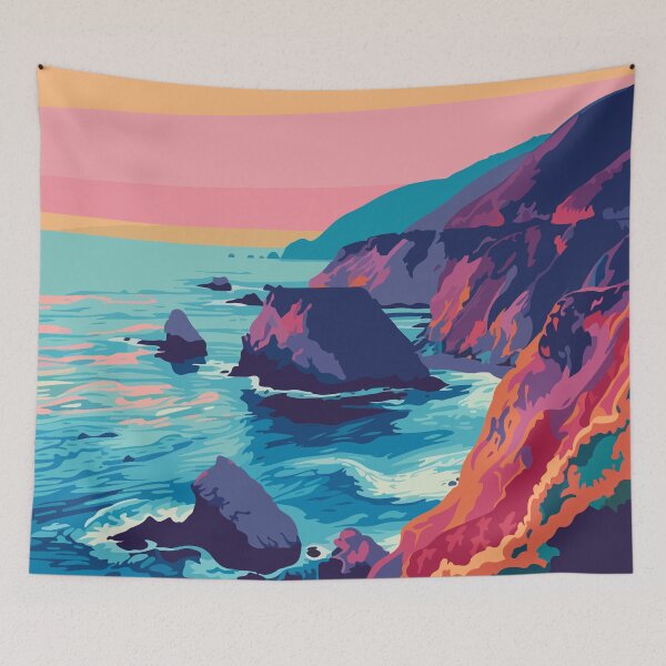 Item preview, Nature Big Sur Minimalist Art Illustration designed and sold by LVTFCOarts.