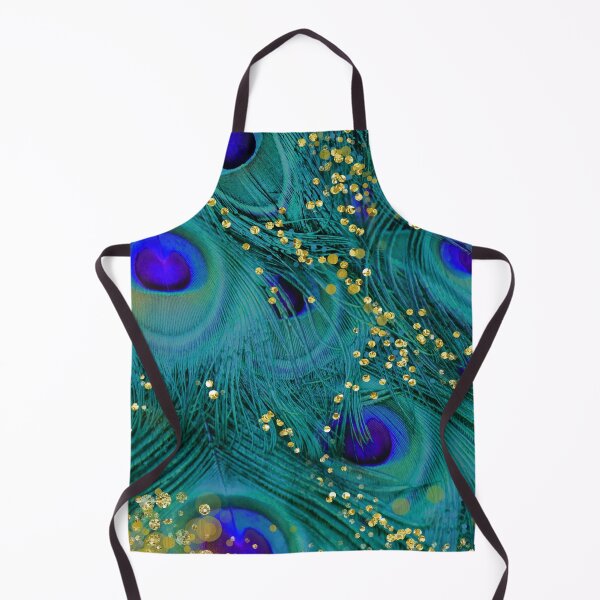 Aperçu de l'œuvre Plumes de paon rêveuses, turquoise et violet, or scintillant créée et vendue par Glimmersmith.