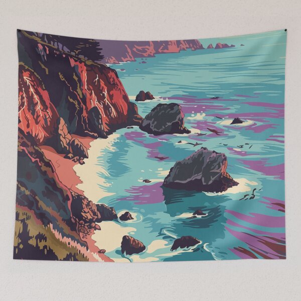 Item preview, Minimalist Big Sur Art Illustration designed and sold by LVTFCOarts.