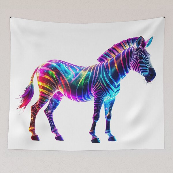 Item preview, Neon Galaxy Zebra Art – Vibrant Psychedelic Striped Animal Design designed and sold by GloriousArtSKD.