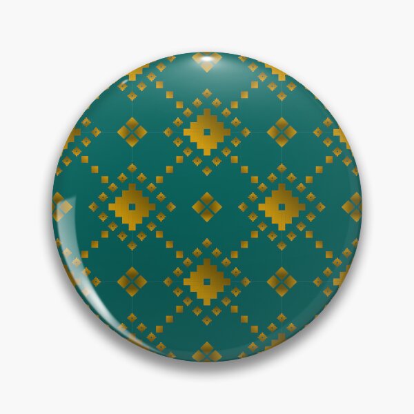 Item preview, Green & Gold Pixel Ethnic Pattern designed and sold by Khwanchai.