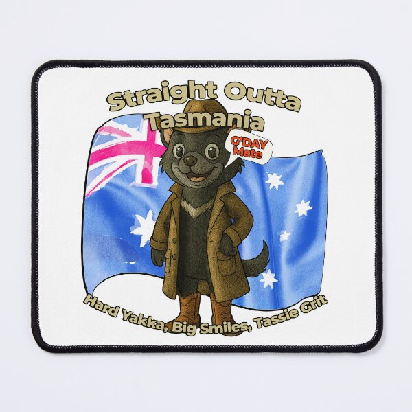 Item preview, Tasmanian Devil Cartoon – Straight Outta Tasmania Aussie Cowboy Design designed and sold by Michael van der Hoorn.