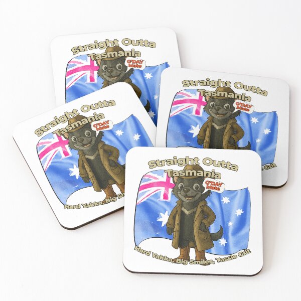 Item preview, Tasmanian Devil Cartoon – Straight Outta Tasmania Aussie Cowboy Design designed and sold by Michael van der Hoorn.